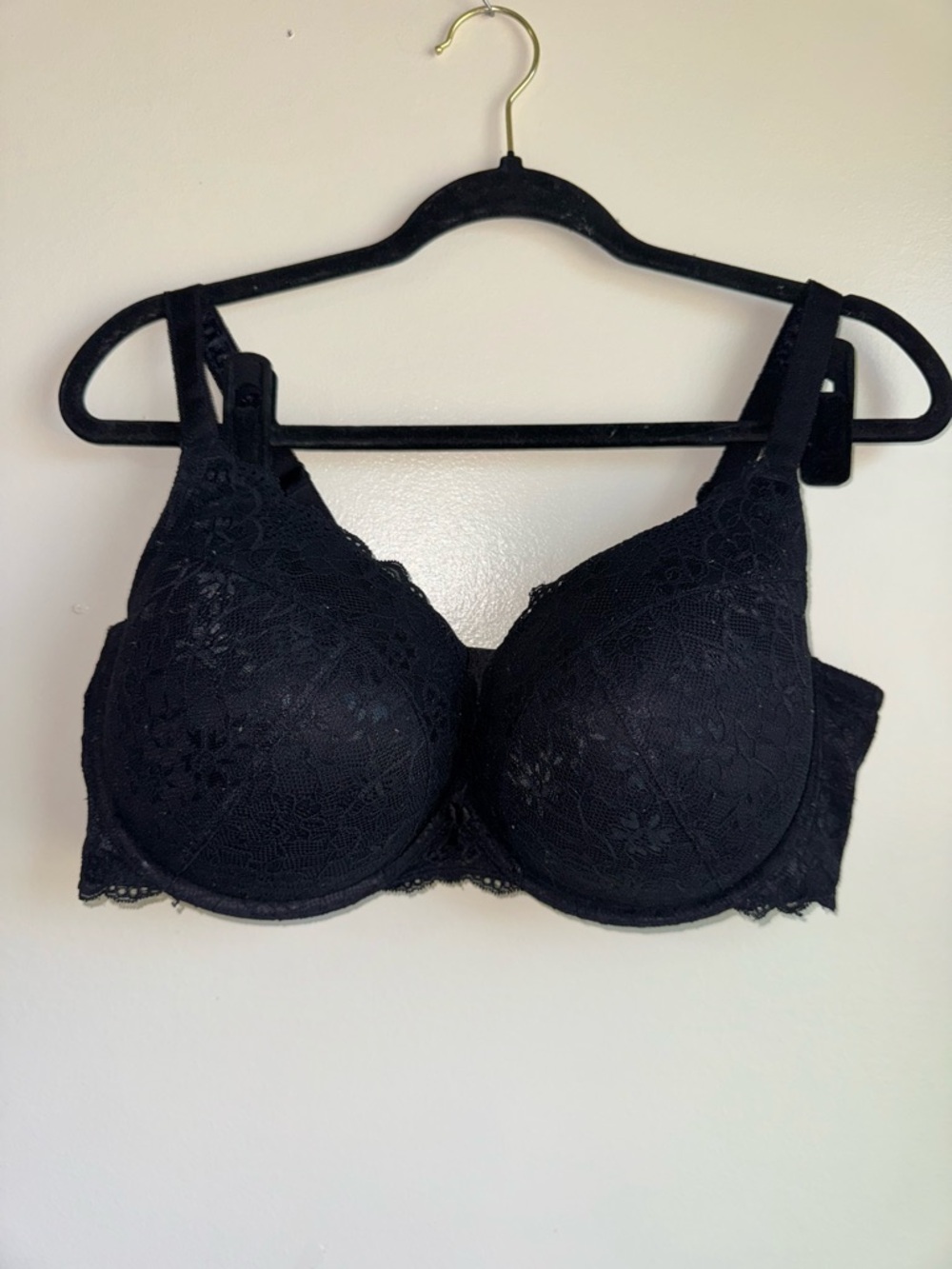 Torrid Black Lace Push Up Bra 40DDD Underwire Padded Full Coverage